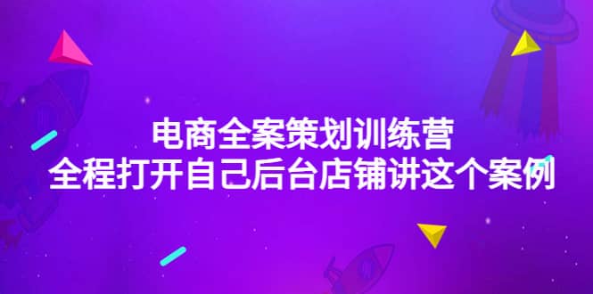 电商全案策划训练营：全程打开自己后台店铺讲这个案例（9节课时）赚米吧-网创项目资源站-副业项目-创业项目-搞钱项目赚米吧