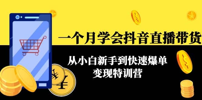 一个月学会抖音直播带货：从小白新手到快速爆单变现特训营(63节课)赚米吧-网创项目资源站-副业项目-创业项目-搞钱项目赚米吧