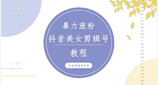 抖音快手暴力涨粉美女混剪视频教程 百分百过原创图片教程 附带违规申诉方法赚米吧-网创项目资源站-副业项目-创业项目-搞钱项目赚米吧
