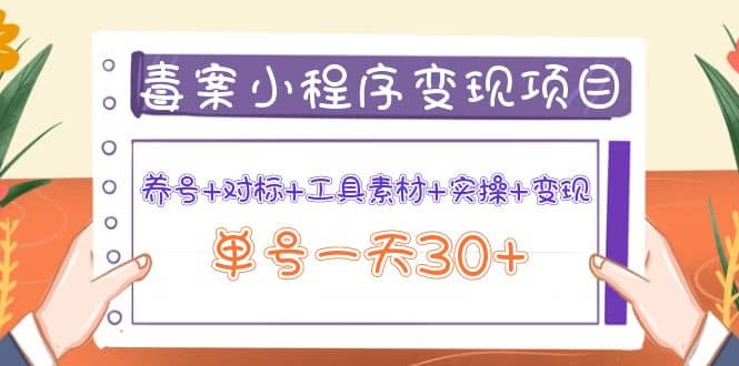 毒案小程序变现项目：养号+对标+工具素材+实操+变现赚米吧-网创项目资源站-副业项目-创业项目-搞钱项目赚米吧