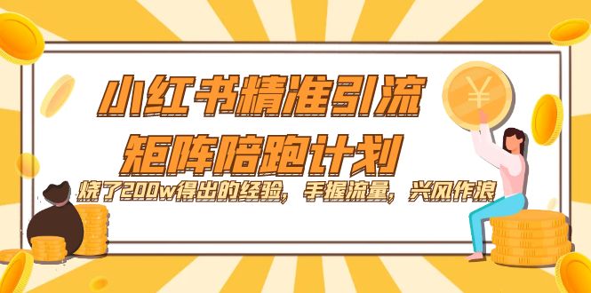 小红书精准引流·矩阵陪跑计划：烧了200w得出的经验，手握流量，兴风作浪！赚米吧-网创项目资源站-副业项目-创业项目-搞钱项目赚米吧