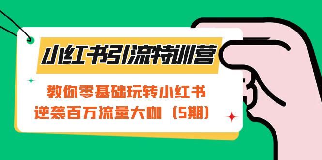 小红书引流特训营-第5期：教你零基础玩转小红书，逆袭百万流量大咖赚米吧-网创项目资源站-副业项目-创业项目-搞钱项目赚米吧