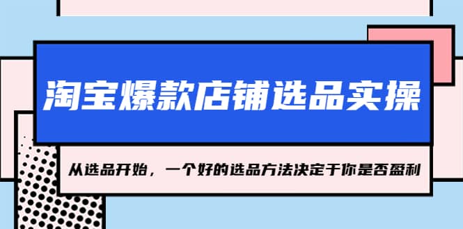 淘宝爆款店铺选品实操，2023从选品开始，一个好的选品方法决定于你是否盈利赚米吧-网创项目资源站-副业项目-创业项目-搞钱项目赚米吧