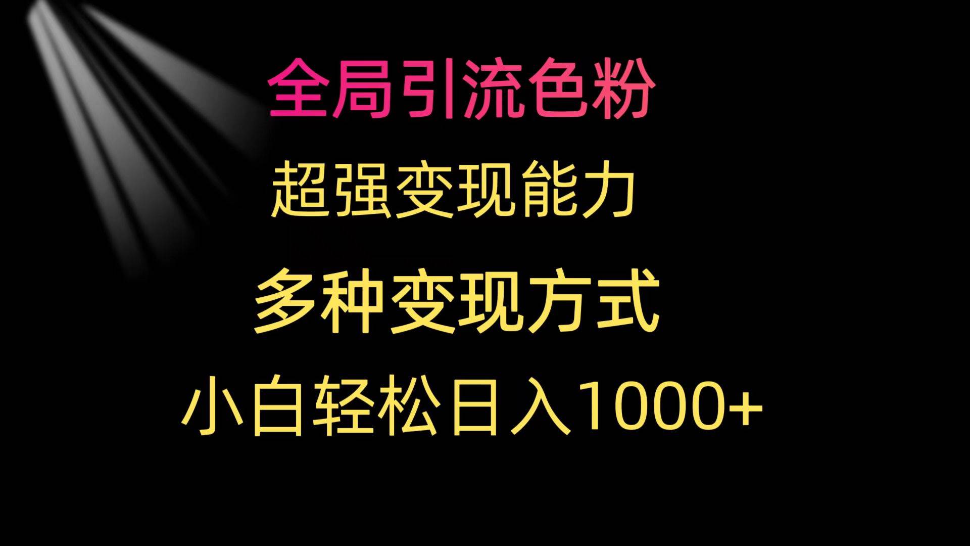 全局引流色粉 超强变现能力 多种变现方式 小白轻松日入1000+赚米吧-网创项目资源站-副业项目-创业项目-搞钱项目赚米吧