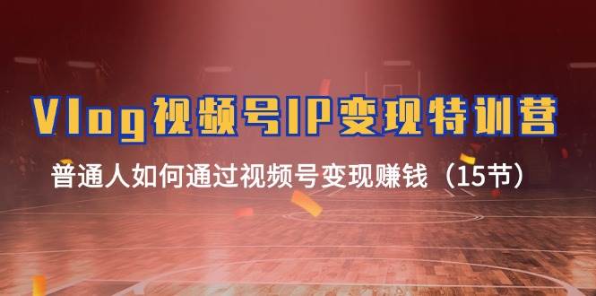 Vlog 视频号IP变现特训营，普通人如何通过视频号变现赚钱（15节）赚米吧-网创项目资源站-副业项目-创业项目-搞钱项目赚米吧