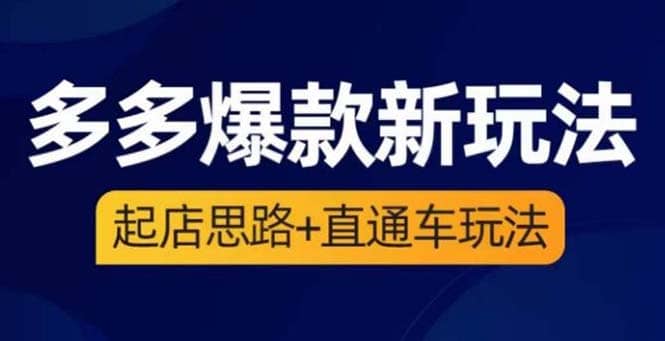 2023拼多多爆款·新玩法：起店思路+直通车玩法（3节精华课）赚米吧-网创项目资源站-副业项目-创业项目-搞钱项目赚米吧