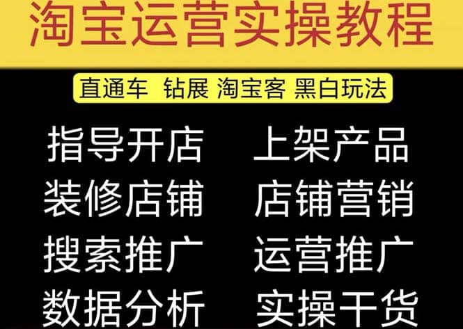 2023淘宝开店教程0基础到高级全套视频网店电商运营培训教学课程（2月更新）赚米吧-网创项目资源站-副业项目-创业项目-搞钱项目赚米吧