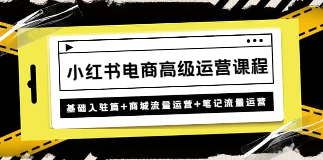 小红书电商高级运营课程：基础入驻篇+商城流量运营+笔记流量运营赚米吧-网创项目资源站-副业项目-创业项目-搞钱项目赚米吧