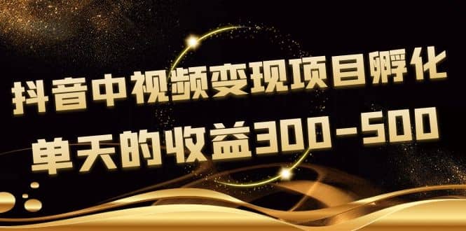 黄岛主《抖音中视频变现项目孵化》单天的收益300-500 操作简单粗暴赚米吧-网创项目资源站-副业项目-创业项目-搞钱项目赚米吧