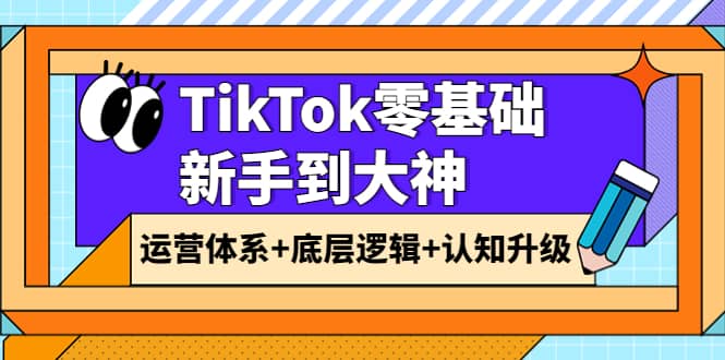 TikTok零基础新手到大神：运营体系+底层逻辑+认知升级（9节系列课）赚米吧-网创项目资源站-副业项目-创业项目-搞钱项目赚米吧