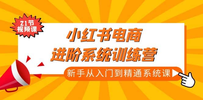 小红书电商进阶系统训练营：新手从入门到精通系统课（21节视频课）赚米吧-网创项目资源站-副业项目-创业项目-搞钱项目赚米吧