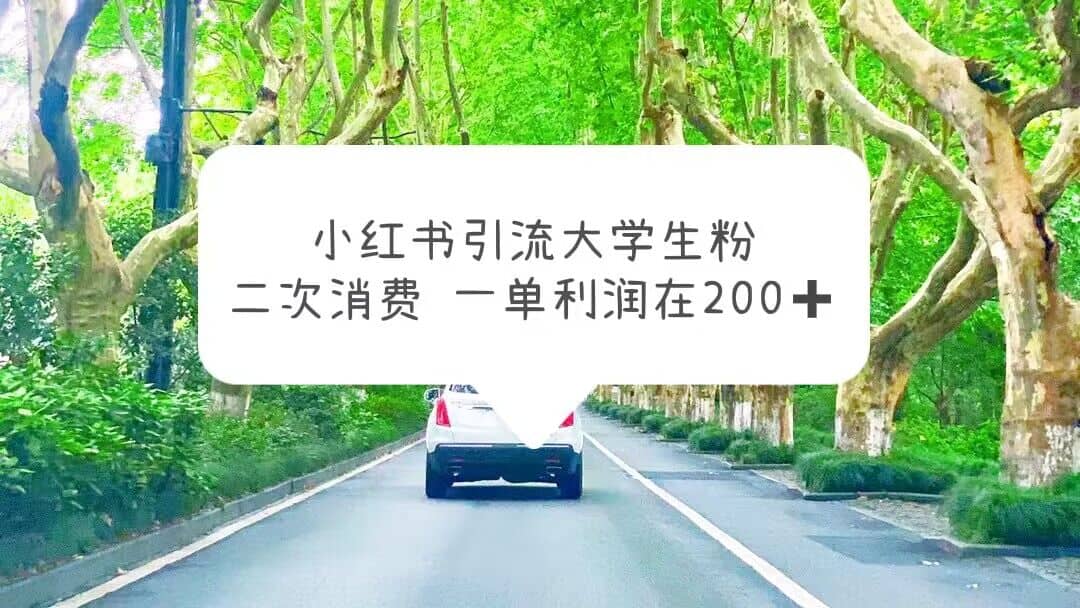 小红书引流大学生粉，变现项目，一单利润在200+（教程+资源）赚米吧-网创项目资源站-副业项目-创业项目-搞钱项目赚米吧