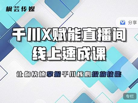 枫芸传媒-线上千川提升课，提升千川认知，提升千川投放效果赚米吧-网创项目资源站-副业项目-创业项目-搞钱项目赚米吧