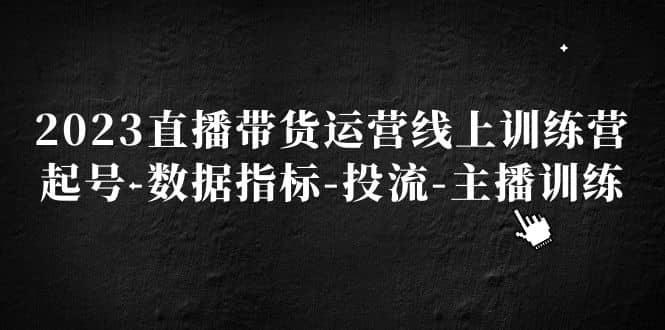 2023直播带货运营线上训练营，起号-数据指标-投流-主播训练赚米吧-网创项目资源站-副业项目-创业项目-搞钱项目赚米吧