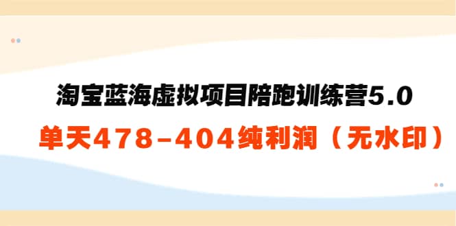淘宝蓝海虚拟项目陪跑训练营5.0：单天478纯利润（无水印）赚米吧-网创项目资源站-副业项目-创业项目-搞钱项目赚米吧