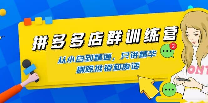 拼多多店群训练营：从小白到精通，只讲精华，剔除推销和废话赚米吧-网创项目资源站-副业项目-创业项目-搞钱项目赚米吧