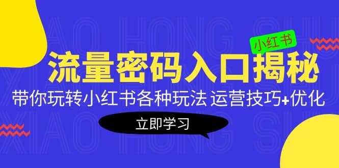 小红书流量密码入口揭秘：带你玩转小红书各种玩法 运营技巧+优化赚米吧-网创项目资源站-副业项目-创业项目-搞钱项目赚米吧