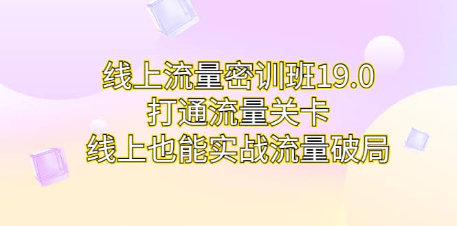 线上流量密训班19.0，打通流量关卡，线上也能实战流量破局赚米吧-网创项目资源站-副业项目-创业项目-搞钱项目赚米吧
