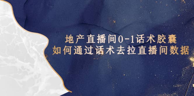地产-直播间0-1话术胶囊，知道怎么通过话术去拉直播间数据赚米吧-网创项目资源站-副业项目-创业项目-搞钱项目赚米吧