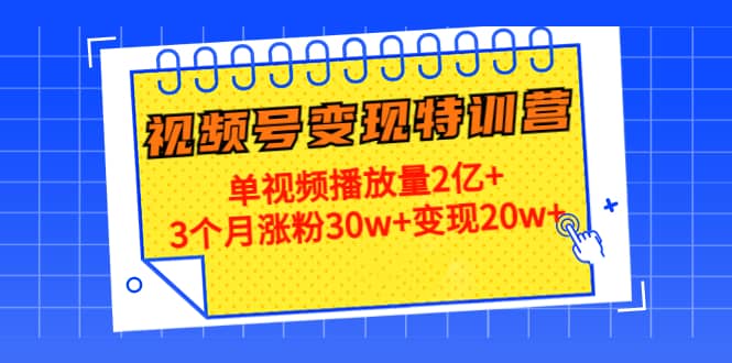 20天视频号变现特训营：单视频播放量2亿+赚米吧-网创项目资源站-副业项目-创业项目-搞钱项目赚米吧