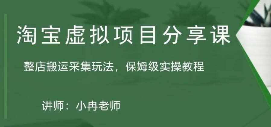 淘宝虚拟整店搬运采集玩法分享课：整店搬运采集玩法，保姆级实操教程赚米吧-网创项目资源站-副业项目-创业项目-搞钱项目赚米吧