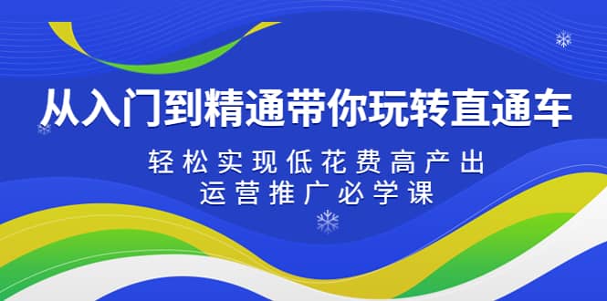 从入门到精通带你玩转直通车：轻松实现低花费高产出，35节运营推广必学课赚米吧-网创项目资源站-副业项目-创业项目-搞钱项目赚米吧
