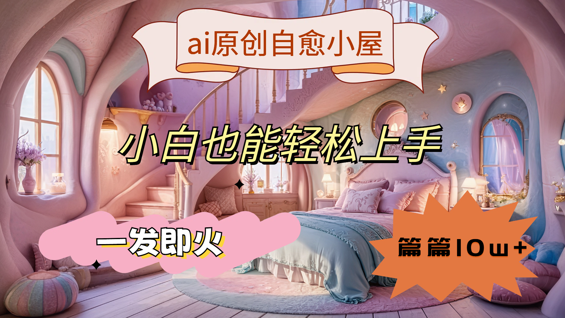 ai原创治愈小屋，小白也能轻松上手，一发即火，篇篇10w+赚米吧-网创项目资源站-副业项目-创业项目-搞钱项目赚米吧