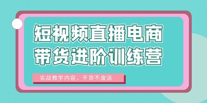 短视频直播电商带货进阶训练营：实战教学内容，干货不废话赚米吧-网创项目资源站-副业项目-创业项目-搞钱项目赚米吧