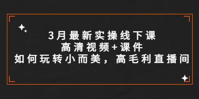 3月最新实操线下课高清视频+课件，如何玩转小而美，高毛利直播间赚米吧-网创项目资源站-副业项目-创业项目-搞钱项目赚米吧