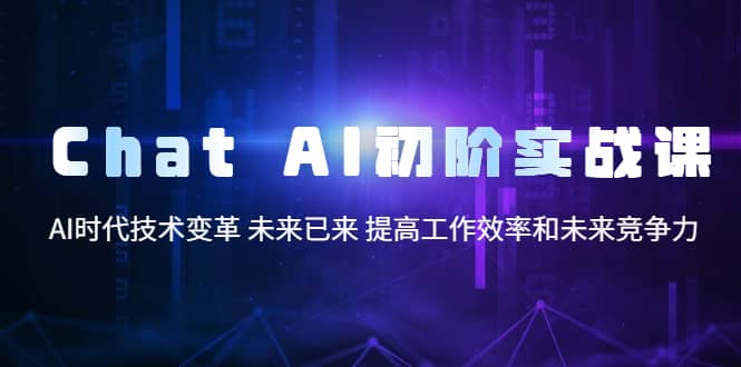 Chat AI初阶实战课，AI时代技术变革 未来已来 提高工作效率和未来竞争力赚米吧-网创项目资源站-副业项目-创业项目-搞钱项目赚米吧