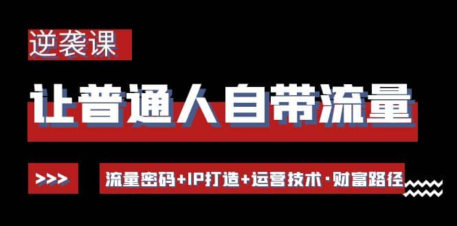 让普通人自带流量的逆袭课：流量密码+IP打造+运营技术·财富路径赚米吧-网创项目资源站-副业项目-创业项目-搞钱项目赚米吧