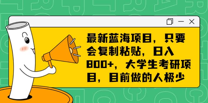 最新蓝海项目，只要会复制粘贴，日入800+，大学生考研项目，目前做的人极少赚米吧-网创项目资源站-副业项目-创业项目-搞钱项目赚米吧