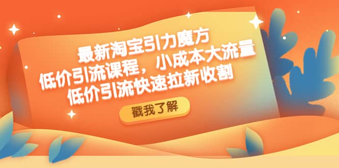 最新淘宝引力魔方低价引流实操：小成本大流量赚米吧-网创项目资源站-副业项目-创业项目-搞钱项目赚米吧