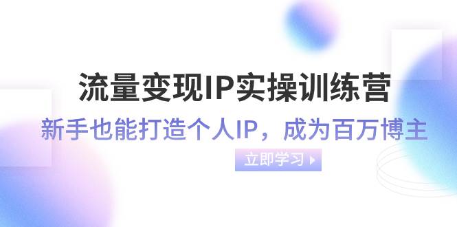 流量变现-IP实操训练营：新手也能打造个人IP，成为百万博主（46节课）赚米吧-网创项目资源站-副业项目-创业项目-搞钱项目赚米吧