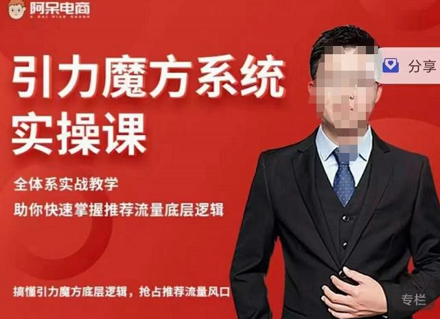 阿呆-引力魔方系统实操课，全体系实战教学，助你快速掌握推荐流量底层逻辑赚米吧-网创项目资源站-副业项目-创业项目-搞钱项目赚米吧