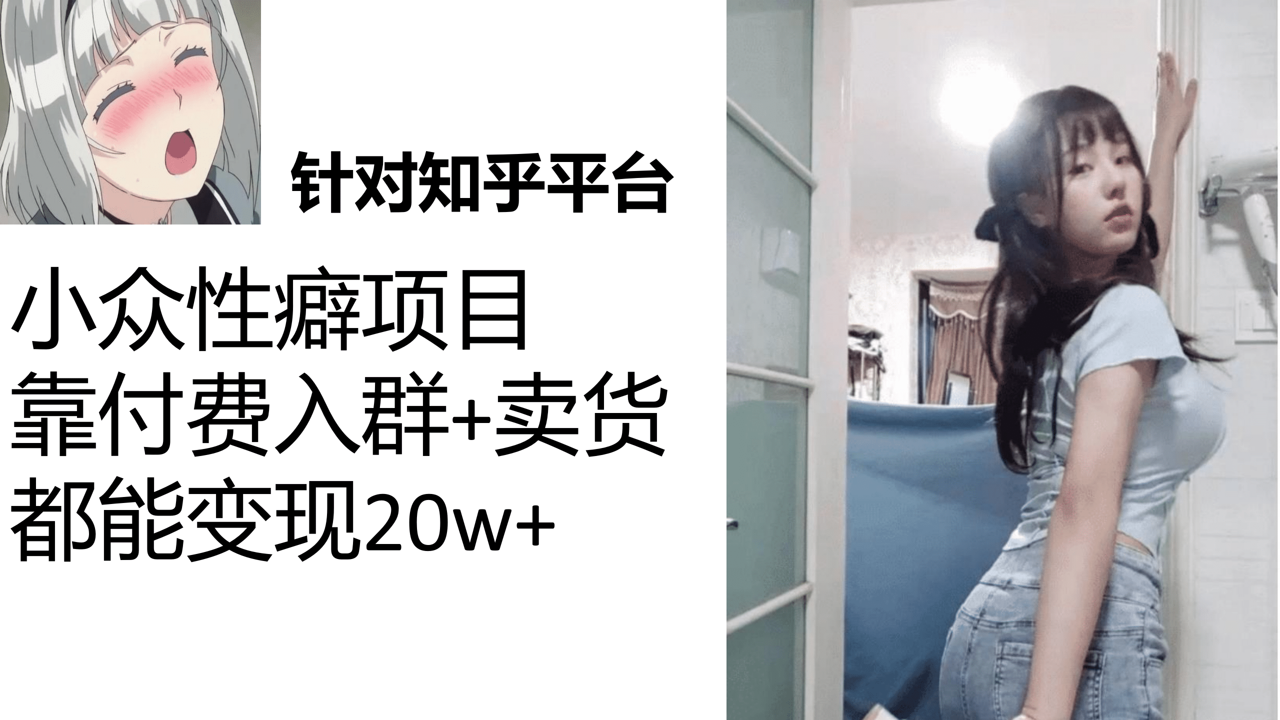知乎小众性癖项目，Lsp的钱才是最好赚的，付费建群+卖货变现20w赚米吧-网创项目资源站-副业项目-创业项目-搞钱项目赚米吧
