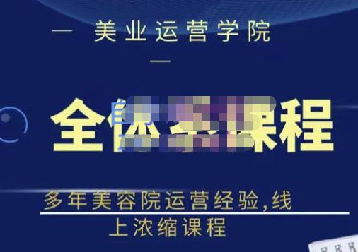 网红美容院全套营销落地课程，多年美容院运营经验，线上浓缩课程赚米吧-网创项目资源站-副业项目-创业项目-搞钱项目赚米吧