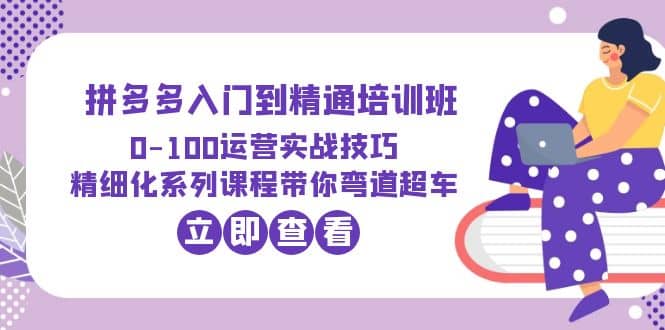 2023拼多多入门到精通培训班：0-100运营实战技巧 精细化系列课带你弯道超车赚米吧-网创项目资源站-副业项目-创业项目-搞钱项目赚米吧