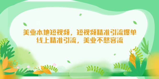 美业本地短视频，短视频精准引流爆单，线上精准引流，美业不愁客流赚米吧-网创项目资源站-副业项目-创业项目-搞钱项目赚米吧