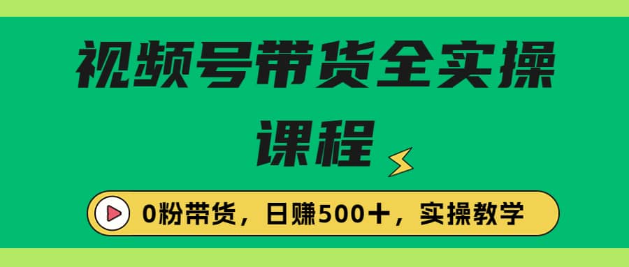 收费1980的视频号带货保姆级全实操教程，0粉带货赚米吧-网创项目资源站-副业项目-创业项目-搞钱项目赚米吧