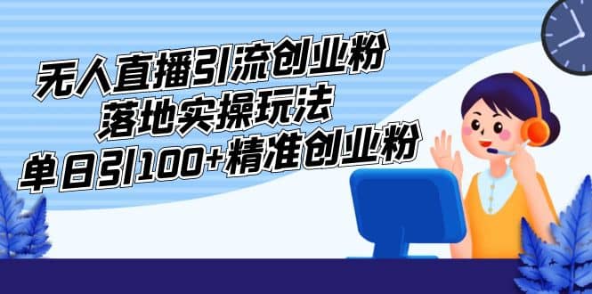 外面收费3980的无人直播引流创业粉落地实操玩法，单日引100+精准创业粉赚米吧-网创项目资源站-副业项目-创业项目-搞钱项目赚米吧