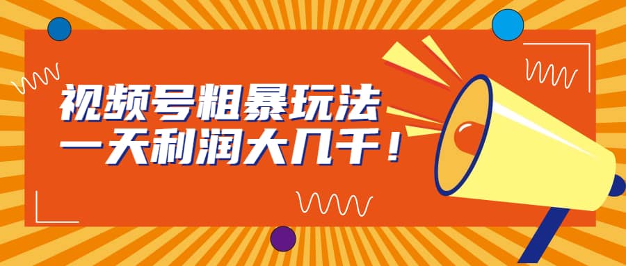 视频号粗暴玩法，一天利润大几千赚米吧-网创项目资源站-副业项目-创业项目-搞钱项目赚米吧