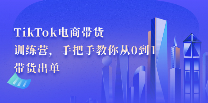 TikTok电商带货训练营，手把手教你从0到1带货出单赚米吧-网创项目资源站-副业项目-创业项目-搞钱项目赚米吧