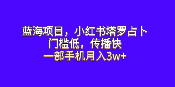 蓝海项目，小红书塔罗占卜，门槛低，传播快，一部手机月入3w+赚米吧-网创项目资源站-副业项目-创业项目-搞钱项目赚米吧