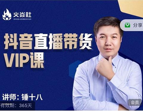 锤十八-抖音直播带货VIP课，专注直播带货有效盈利模式赚米吧-网创项目资源站-副业项目-创业项目-搞钱项目赚米吧