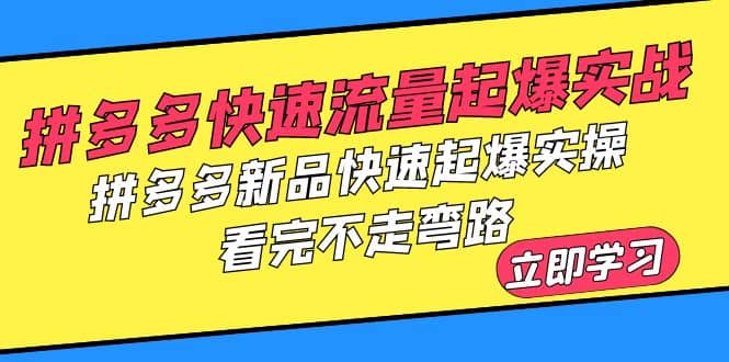 拼多多-快速流量起爆实战，拼多多新品快速起爆实操，看完不走弯路赚米吧-网创项目资源站-副业项目-创业项目-搞钱项目赚米吧