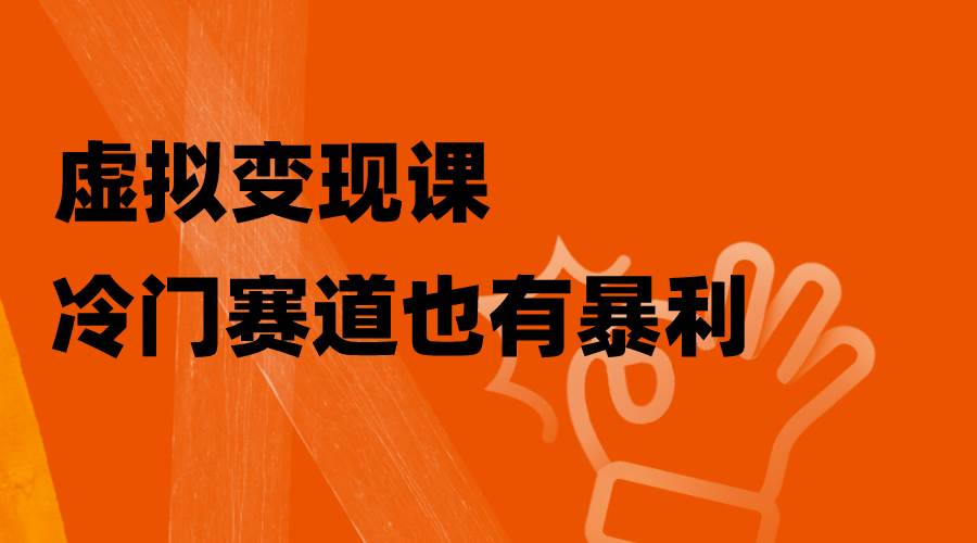 虚拟变现课，冷门赛道也有暴利，手把手教你玩转冷门私域赚米吧-网创项目资源站-副业项目-创业项目-搞钱项目赚米吧