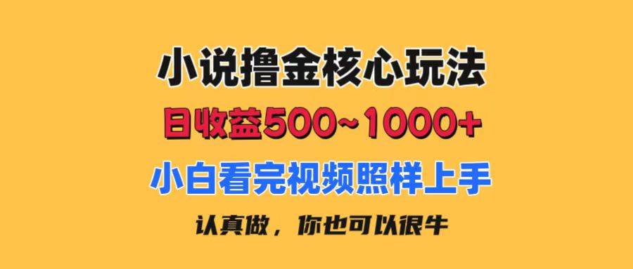 小说撸金核心玩法，日收益500-1000+，小白看完照样上手，0成本有手就行赚米吧-网创项目资源站-副业项目-创业项目-搞钱项目赚米吧
