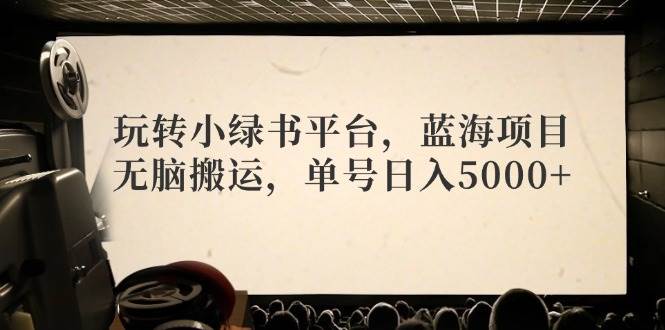玩转小绿书平台，蓝海项目，无脑搬运，单号日入5000+赚米吧-网创项目资源站-副业项目-创业项目-搞钱项目赚米吧
