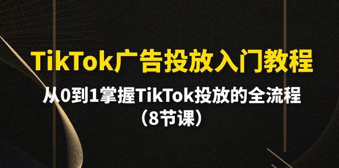 TikTok广告投放入门教程，从0到1掌握TikTok投放的全流程（8节课）赚米吧-网创项目资源站-副业项目-创业项目-搞钱项目赚米吧
